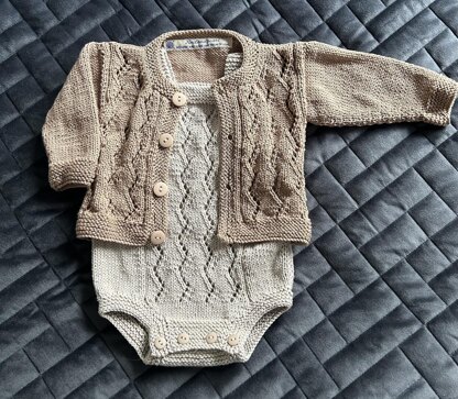 Zig-Zag Cardigan, Rompers and Bonnet