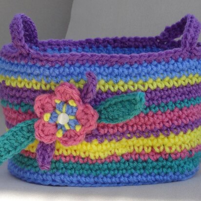 Spring Colors Striped Basket