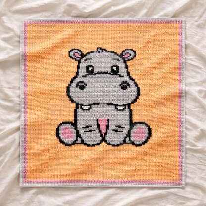 Hippo Baby Blanket Single Crochet Pattern