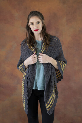 Women's Shawl Branscombe in Universal Yarn Fibra Natura Kingston Tweed - Downloadable PDF