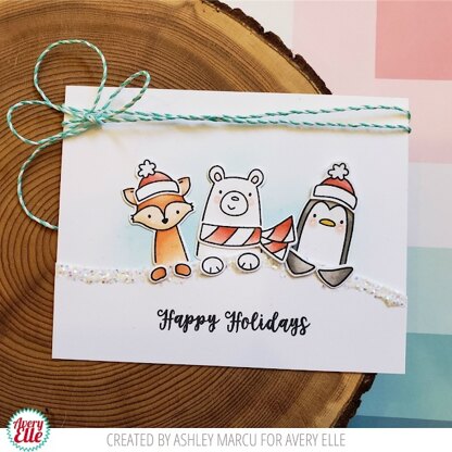 Avery Elle Clear Stamp Set 4"X6" - Polar Peek-A-Boo Pals