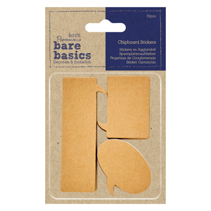 Papermania Chipboard Stickers (30pcs) - Bare Basics