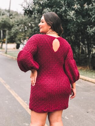 Crochet Dress with Puff Sleeve in Circulo Anne - Downloadable PDF