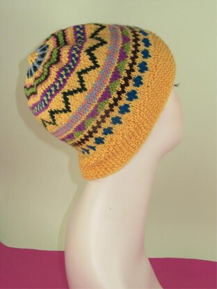 Simple Fairisle Slouch Hat