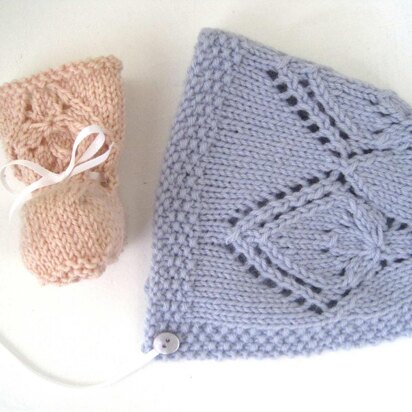 Pretty Petal Bonnet & Booties Set