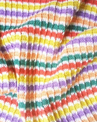 Colorful Stripes Crochet Blanket Pattern