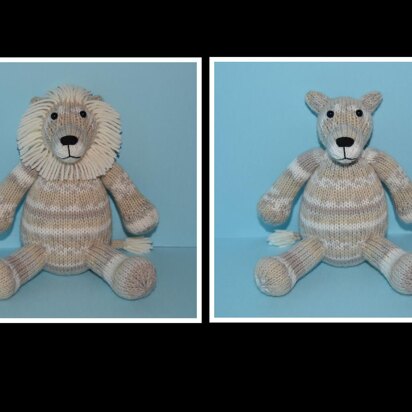 Lebo And Loba The Lions - knitting pattern