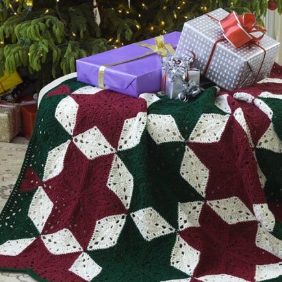 Christmas Star Throw in Red Heart Super Saver Economy Solids - LW1894