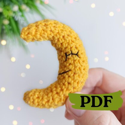 Crochet moon pattern, amigurumi crescent moon