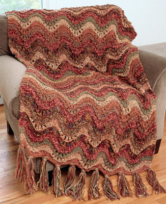 Luxury Throw Knit Pattern  in Lion Brand Jiffy and Homespun - 1235A