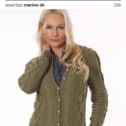 Cardigan in Rico in Essentials Merino DK - 039