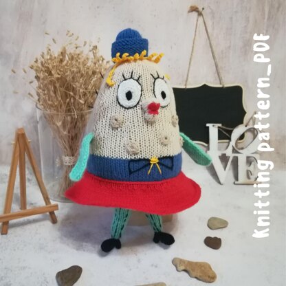 Toy knitting patterns for beginners - Knit Sponge Bob and Miss Puff Toys Soft