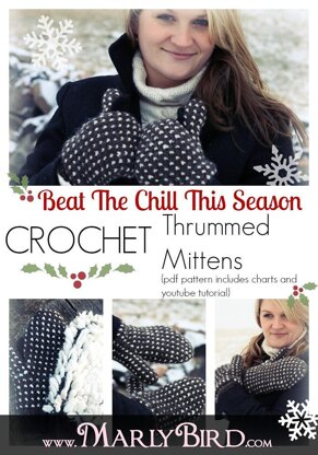 Thrummed Crochet Mittens