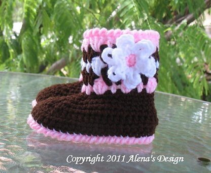 Crochet Brown Toddler Booties