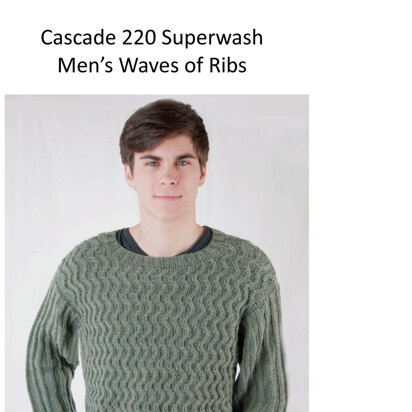 Men's Waves of Ribs in Cascade 220 Superwash - W303