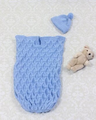 Knitting Pattern for baby cocoon 3 sizes  #170