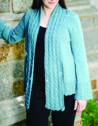 Saltonstall Cardigan with Optional Attached Scarf in Juniper Moon Farm Herriot - Downloadable PDF