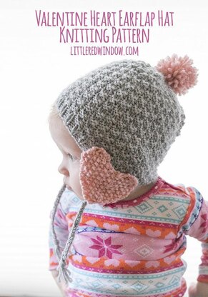 Valentine Heart Earflap Hat