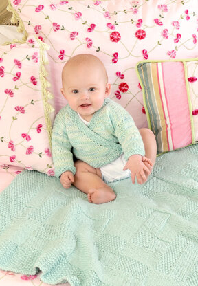 Cotton Baby Set in Blue Sky Fibers Worsted Cotton 