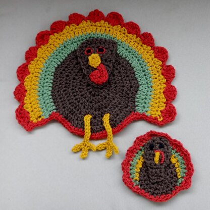 Turkey Duo - Placemat/Trivet and Magnet/Applique