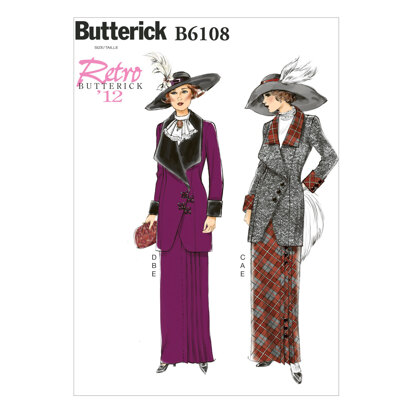 Butterick Misses' Jacket, Bib and Skirt B6108 - Sewing Pattern