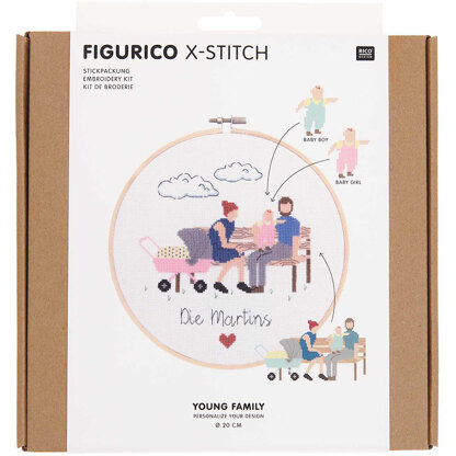 Rico Figurico Young Family Embroidery Kit