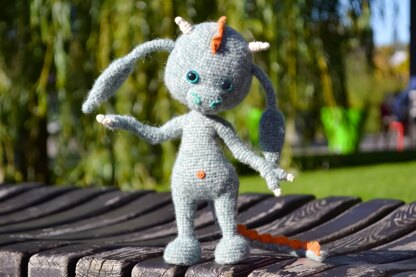 Little Dinosaur boy Crochet Pattern, amigurumi toy PDF, Language - English