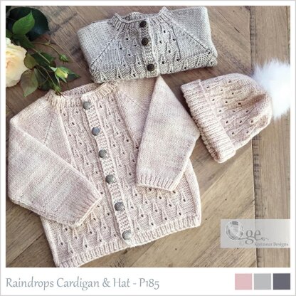 OGE Knitwear Designs P185 Raindrops Cardigan & Hat PDF