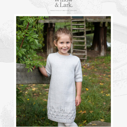 "Alice Dress" - Dress Knitting Pattern For Girls in Willow & Lark Nest