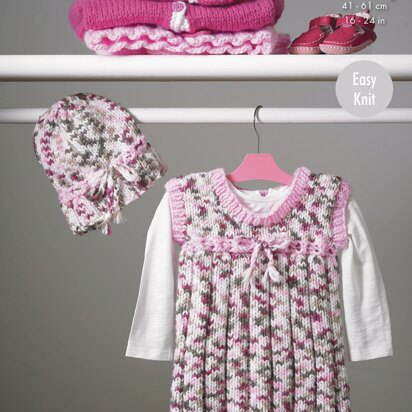 Pinafore Dress, Cardigans & Hat in King Cole Chunky - 4225 - Downloadable PDF