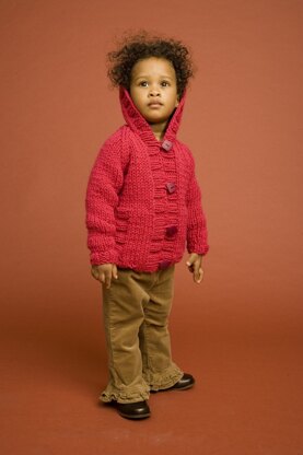Knit Child's Raglan Cardigan in Lion Brand Wool-Ease Chunky - 60488-1