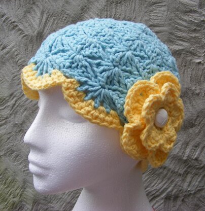 Sunshine and Shells Cloche / Chemo Cap