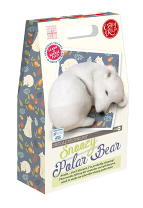 The Crafty Kit Company Snoozy Polar Bear Needle Felting Kit - 190 x 290 x 94mm