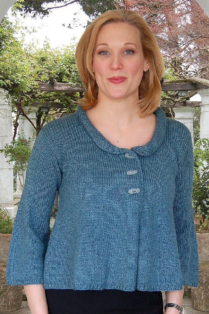 Cropped Swing Jacket to Knit Knitting pattern by Valerie Love