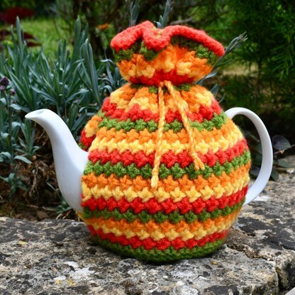 Springtime Flowers 4 Cup Teapot Cosy Knitting Pattern