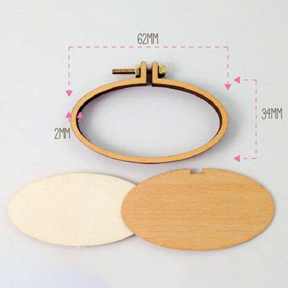 Dandelyne 6.2cm x 3.4cm Miniature Embroidery Hoop Pack with Brooch Back (SLGHZBCH)