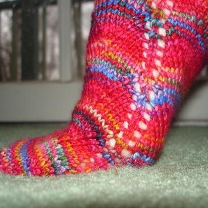 Eyelet & Feather Socks - knitting pattern