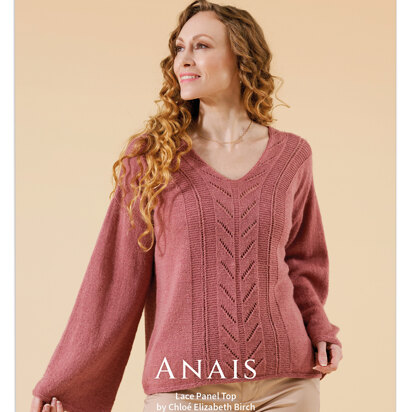 Anais Lace Panel Top in West Yorkshire Spinners Exquisite Lace - DBP0271 - Downloadable PDF