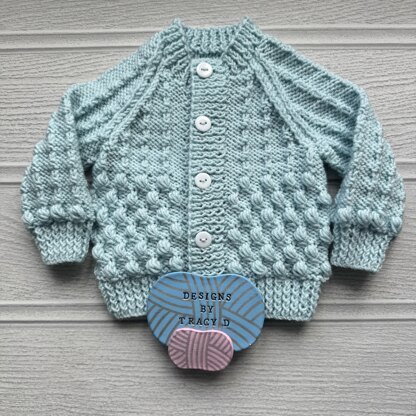 Delma Baby cardigan knitting pattern 0-9/12mths approx