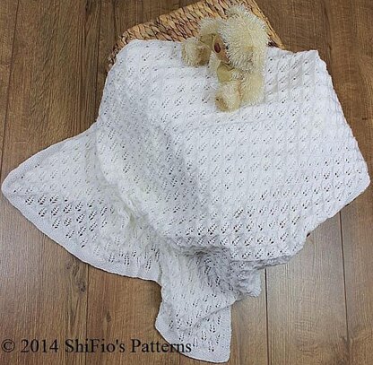 293- Baby Square Shawl Blanket Afghan Knitting Pattern 293