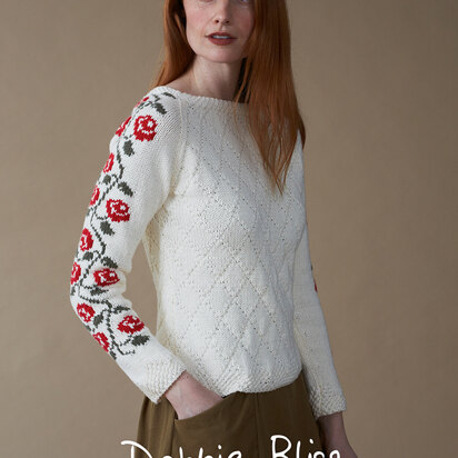 Fleur Sweater - Knitting Pattern For Women in Debbie Bliss Cotton DK