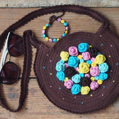 Flower Bag and Bracelet with embroidery