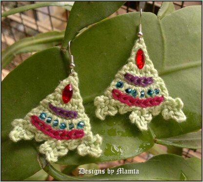 Fern Mountain Crochet Triangle Earrings Pattern Unique Jewelry
