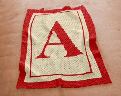 Letter A Blanket C2C Crochet Pattern Alphabet Afghan Aaron Alex Anna Alice Throw