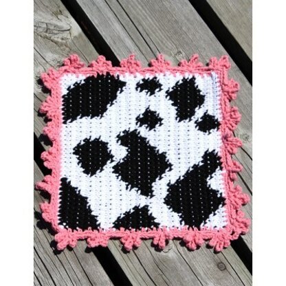 Cow Dishcloth in Lily Sugar 'n Cream Solids