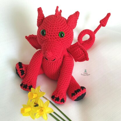 Welsh Dragon - US Terminology - Amigurumi