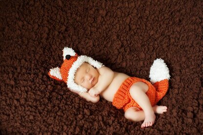 Fox Newborn - 12 Month Hat and Diaper Cover