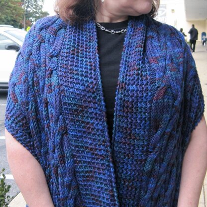 Warm Tahoe Pocket Shawl