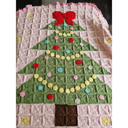 Holiday Tree Granny Square Blanket