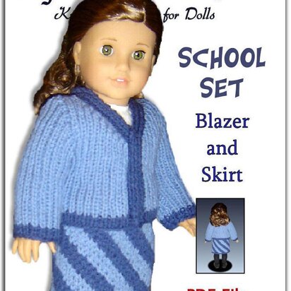 Knitting pattern. Fits American Girl Doll and 18 inch doll. blazer and Skirt. 039